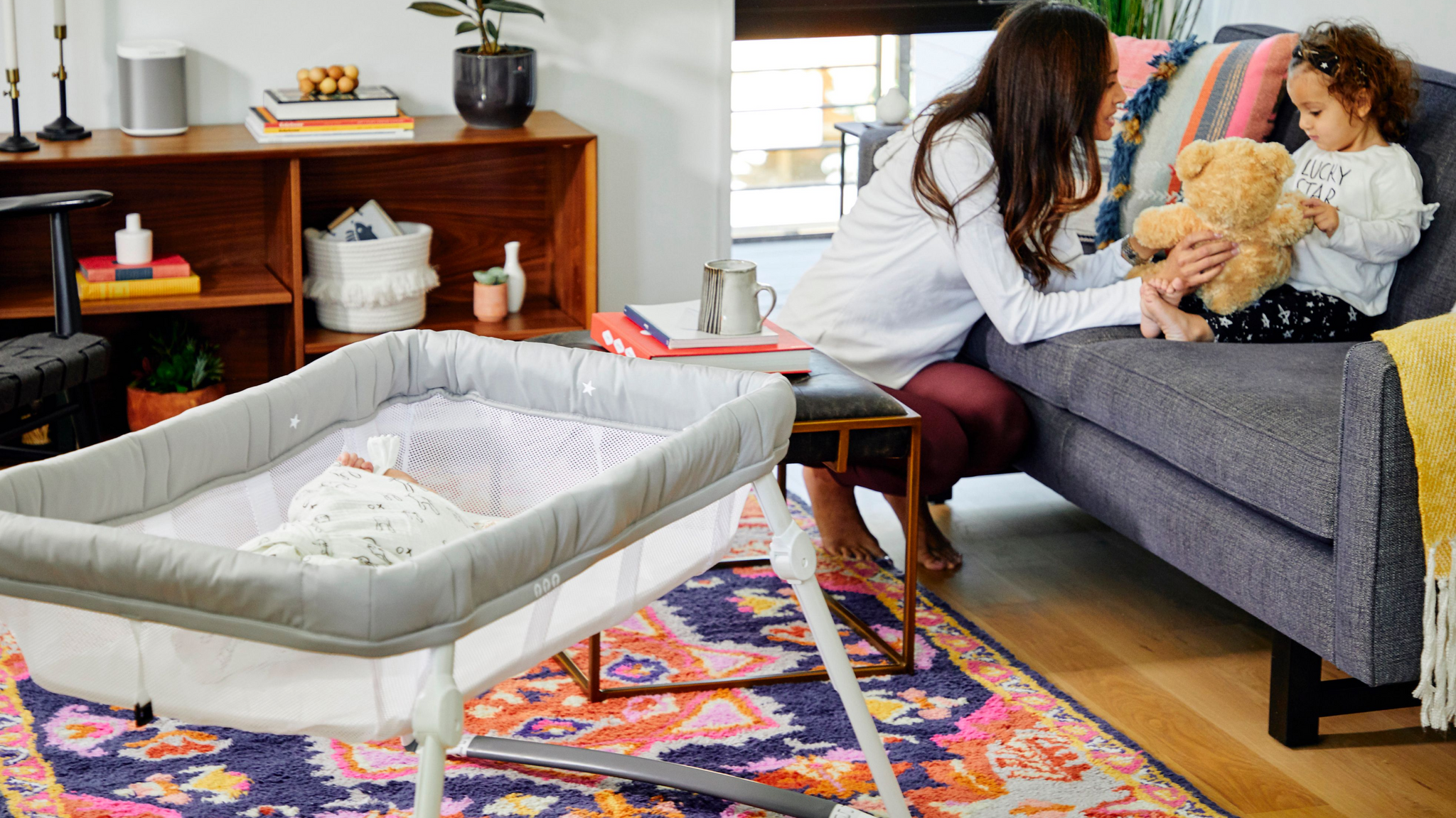 Baby Bassinet Lotus Crib Bassinet Kit Convertible Travel Bassinet Guava Family